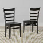 Chaises de salle à manger Glenwillow Home en bois massif à lattes (lot de 2)