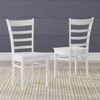 Chaises de salle à manger Glenwillow Home en bois massif à lattes (lot de 2)
