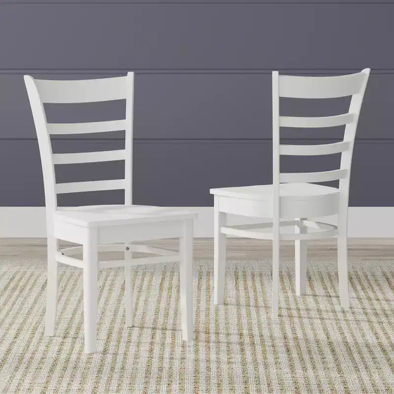 Chaises de salle à manger Glenwillow Home en bois massif à lattes (lot de 2)