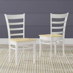 Chaises de salle à manger Glenwillow Home en bois massif à lattes (lot de 2)