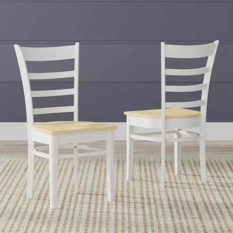 Chaises de salle à manger Glenwillow Home en bois massif à lattes (lot de 2)