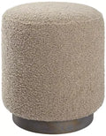 Uttermost Avila 16 Wide Wooden Base and Latte Fabric Ottoman