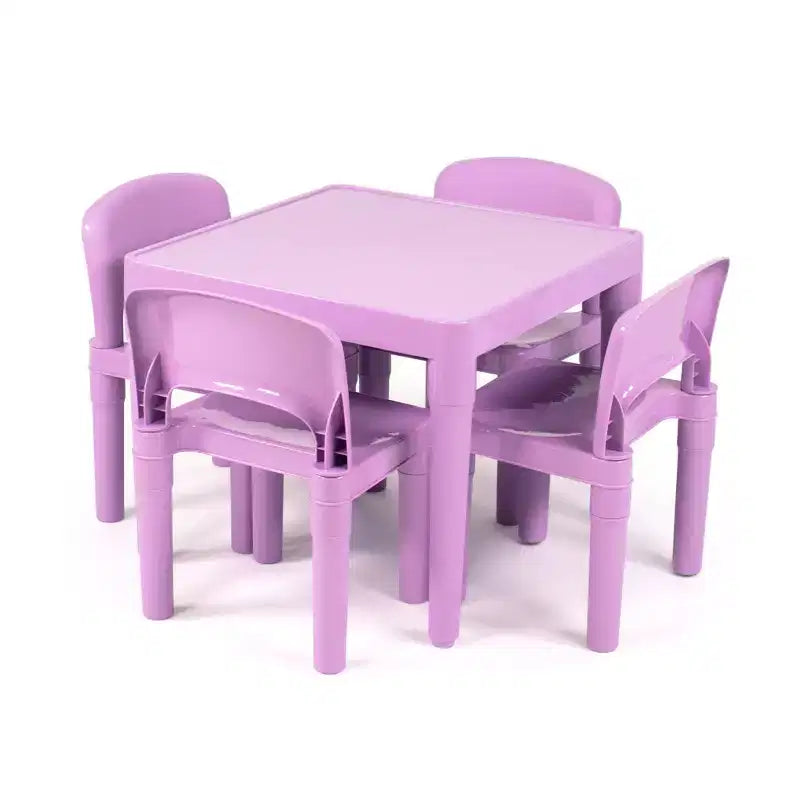 Ensemble 5 pièces table et chaises légères en plastique pour enfants – Humble Crew