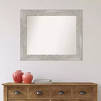 Miroir mural de salle de bain Amanti Art gris colombe, bords non biseautés