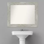 Miroir mural de salle de bain Amanti Art gris colombe, bords non biseautés