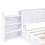 Lit plateforme de rangement avec étagères coulissantes et lit gigogne simple - ModernLuxe