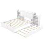 Lit plateforme de rangement avec étagères coulissantes et lit gigogne simple - ModernLuxe