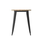 Table à manger Merrick Lane intérieure/extérieure, plateau rond en polyrésine toutes saisons de 23,75 po avec base en acier