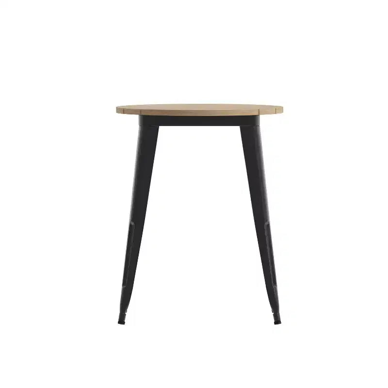 Table à manger Merrick Lane intérieure/extérieure, plateau rond en polyrésine toutes saisons de 23,75 po avec base en acier
