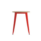 Table à manger Merrick Lane intérieure/extérieure, plateau rond en polyrésine toutes saisons de 23,75 po avec base en acier
