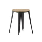 Table à manger Merrick Lane intérieure/extérieure, plateau rond en polyrésine toutes saisons de 23,75 po avec base en acier