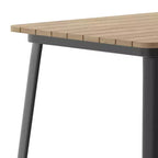 Table de bar intérieure/extérieure Emma et Oliver, plateau carré de 31,5 po en résine polymère tout temps avec base en acier