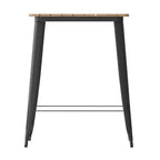 Table de bar intérieure/extérieure Emma et Oliver, plateau carré de 31,5 po en résine polymère tout temps avec base en acier