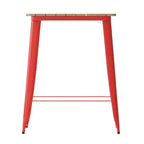 Table de bar intérieure/extérieure Emma et Oliver, plateau carré de 31,5 po en résine polymère tout temps avec base en acier