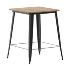 Table de bar intérieure/extérieure Emma et Oliver, plateau carré de 31,5 po en résine polymère tout temps avec base en acier