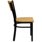 Chaise de restaurant en métal à dossier en lattes Emma et Oliver (lot de 2)