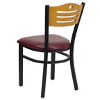 Chaise de restaurant en métal à dossier en lattes Emma et Oliver (lot de 2)