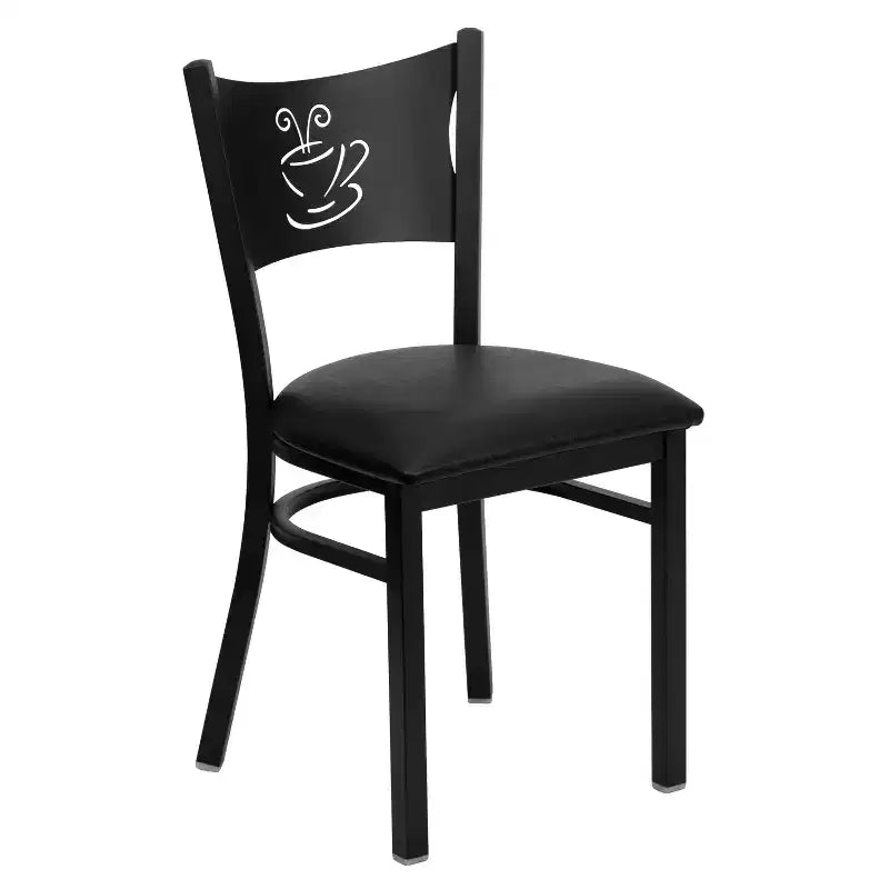 Emma et Oliver - Chaise de restaurant en métal à dossier en X - Lot de 2