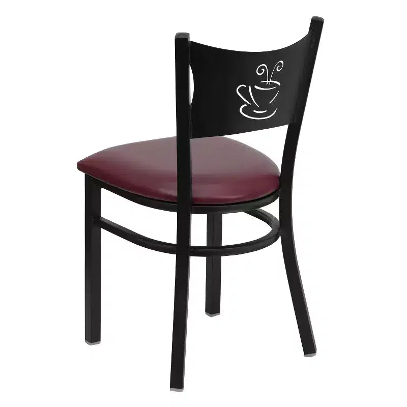 Emma et Oliver - Chaise de restaurant en métal à dossier en X - Lot de 2