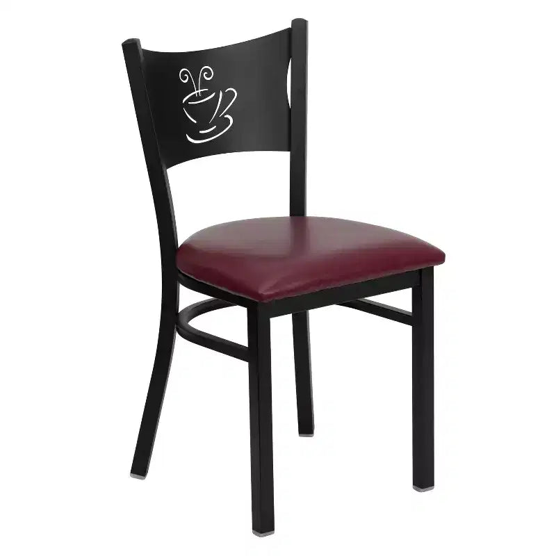 Emma et Oliver - Chaise de restaurant en métal à dossier en X - Lot de 2