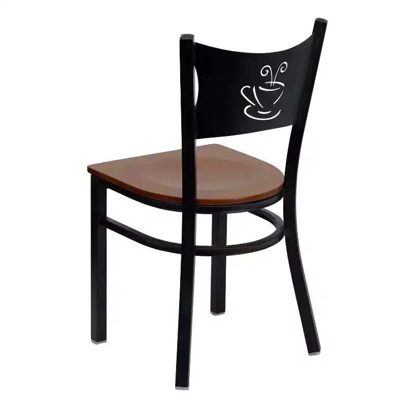 Emma et Oliver - Chaise de restaurant en métal à dossier en X - Lot de 2