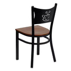 Emma et Oliver - Chaise de restaurant en métal à dossier en X - Lot de 2