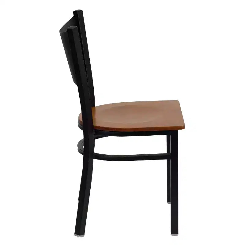 Emma et Oliver - Chaise de restaurant en métal à dossier en X - Lot de 2