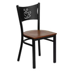 Emma et Oliver - Chaise de restaurant en métal à dossier en X - Lot de 2