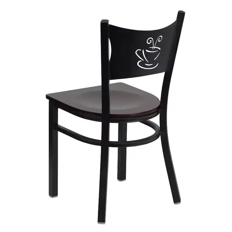 Emma et Oliver - Chaise de restaurant en métal à dossier en X - Lot de 2