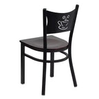 Emma et Oliver - Chaise de restaurant en métal à dossier en X - Lot de 2