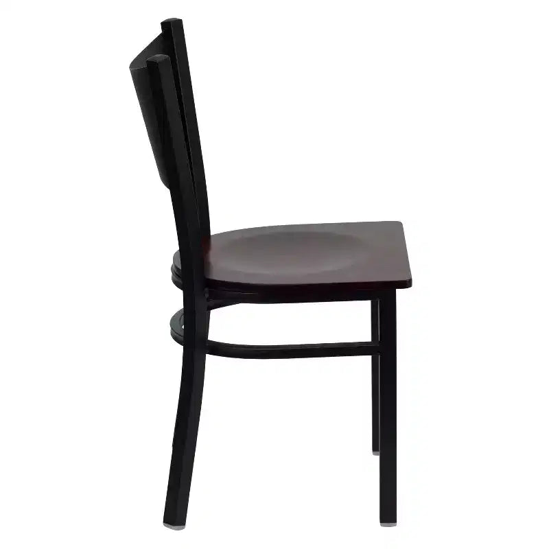Emma et Oliver - Chaise de restaurant en métal à dossier en X - Lot de 2