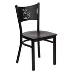 Emma et Oliver - Chaise de restaurant en métal à dossier en X - Lot de 2