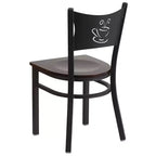 Emma et Oliver - Chaise de restaurant en métal à dossier en X - Lot de 2