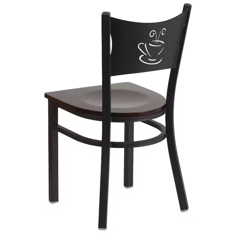 Emma et Oliver - Chaise de restaurant en métal à dossier en X - Lot de 2