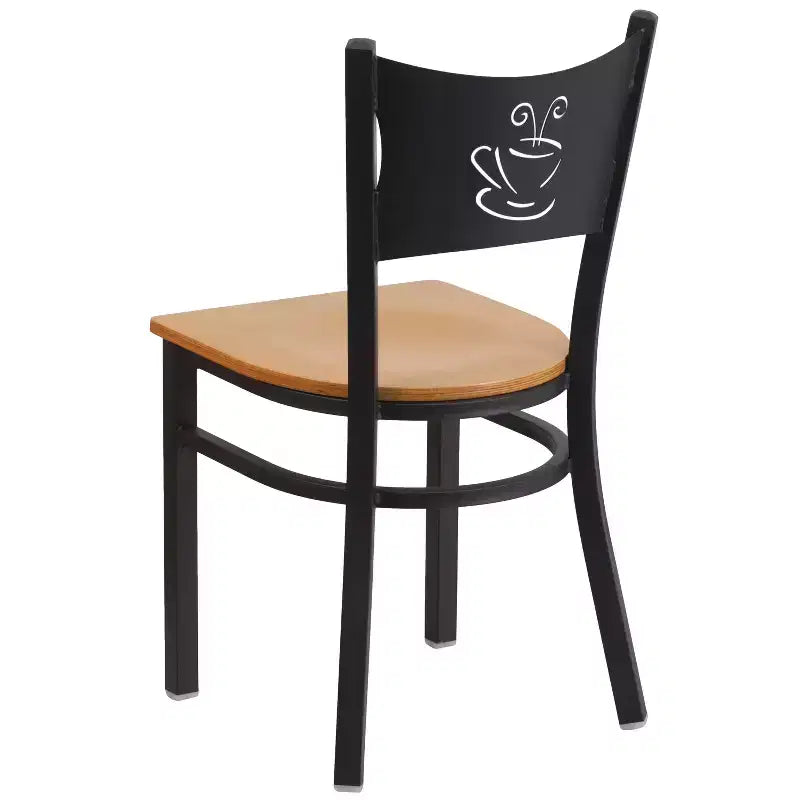 Emma et Oliver - Chaise de restaurant en métal à dossier en X - Lot de 2
