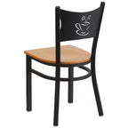 Emma et Oliver - Chaise de restaurant en métal à dossier en X - Lot de 2