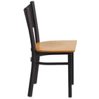 Emma et Oliver - Chaise de restaurant en métal à dossier en X - Lot de 2