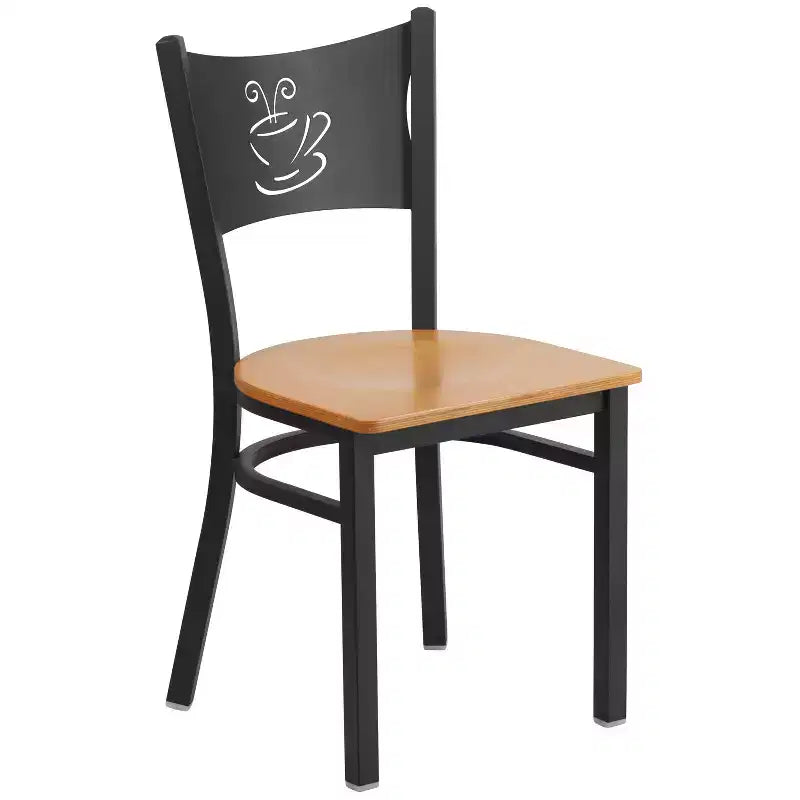 Emma et Oliver - Chaise de restaurant en métal à dossier en X - Lot de 2