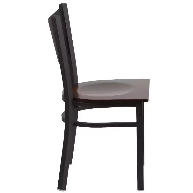 Emma et Oliver - Chaise de restaurant en métal à dossier en X - Lot de 2