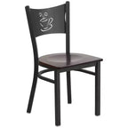 Emma et Oliver - Chaise de restaurant en métal à dossier en X - Lot de 2