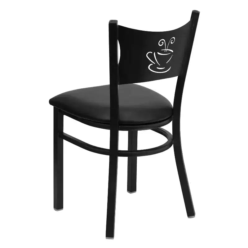 Emma et Oliver - Chaise de restaurant en métal à dossier en X - Lot de 2