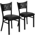 Emma et Oliver - Chaise de restaurant en métal à dossier en X - Lot de 2