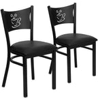 Emma et Oliver - Chaise de restaurant en métal à dossier en X - Lot de 2