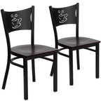 Emma et Oliver - Chaise de restaurant en métal à dossier en X - Lot de 2