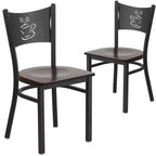 Emma et Oliver - Chaise de restaurant en métal à dossier en X - Lot de 2