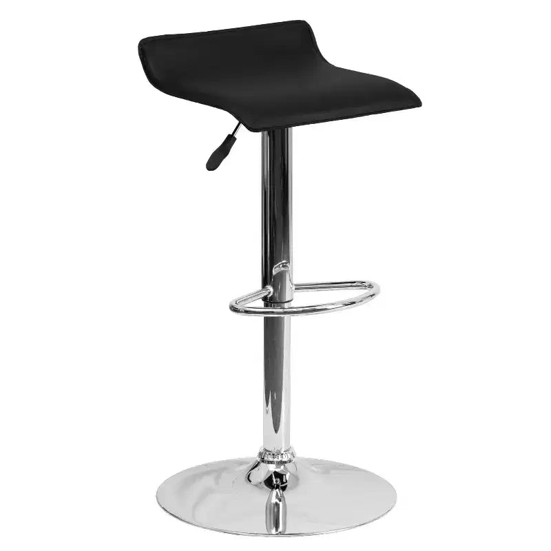 Lot de 2 tabourets de bar contemporains Emma et Oliver réglables en hauteur avec siège ondulé solide et base chromée