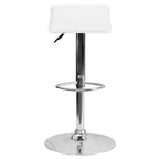 Lot de 2 tabourets de bar contemporains Emma et Oliver réglables en hauteur avec siège ondulé solide et base chromée