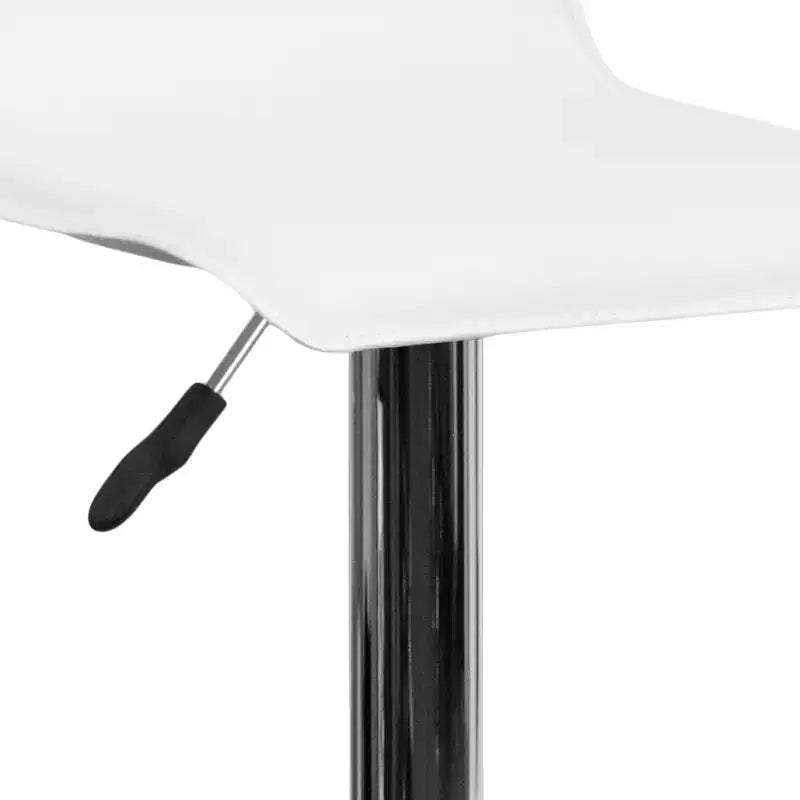 Lot de 2 tabourets de bar contemporains Emma et Oliver réglables en hauteur avec siège ondulé solide et base chromée
