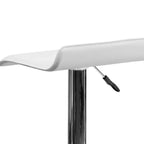 Lot de 2 tabourets de bar contemporains Emma et Oliver réglables en hauteur avec siège ondulé solide et base chromée