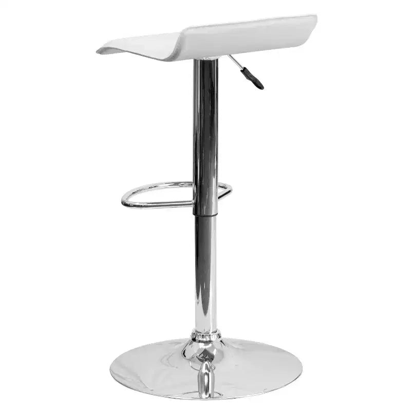 Lot de 2 tabourets de bar contemporains Emma et Oliver réglables en hauteur avec siège ondulé solide et base chromée